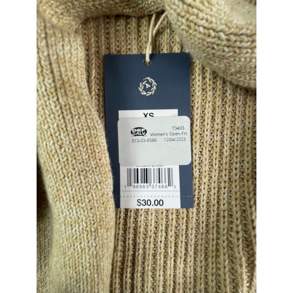 Universal Thread Sweater Womens XS Tan Cardigan Open Front Long Pockets NWT - Picture 3 of 9